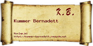 Kummer Bernadett névjegykártya